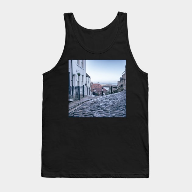 Whitby town cobbled streets and seaview Tank Top by stuartchard